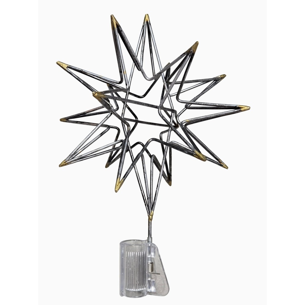 Hearth & Hand Starburst Tree Topper Gold Silver Metal Sputnik Christmas Decor